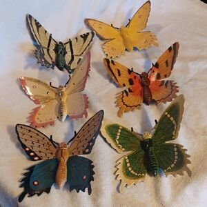 Colorful Butterfly Wall Decor Set Vintage Lacquered Butterflys